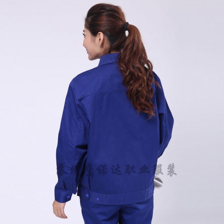 艷藍(lán)滌棉紗卡生產(chǎn)加工工作服AC082-SC